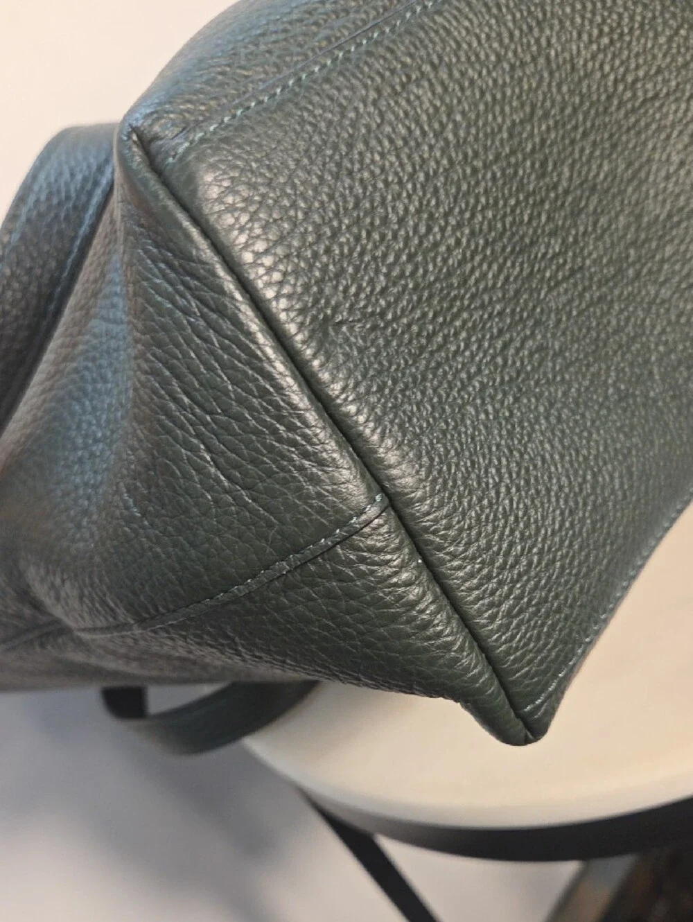 Coach Taylor Pebbled Leather Tote in Dark Green with Gold Hardware - Picture 6 of 12